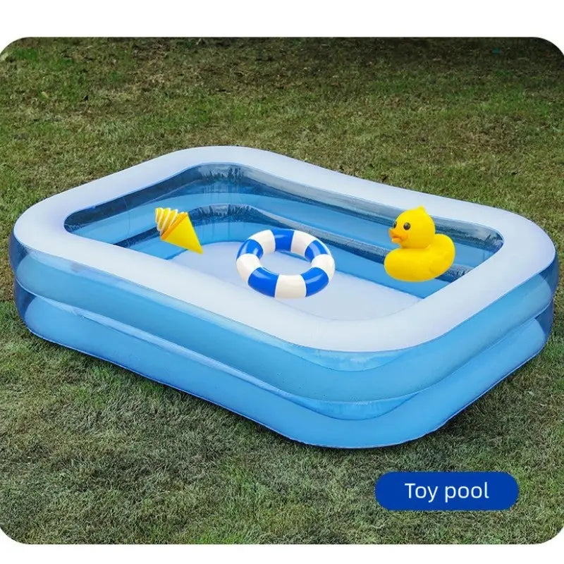Inflatable Swimming Pool PVC, Foldable Outdoor Adult Water Pool, Baby Bath Tub, Home Use, Rectangular Inflatable Pool, Folding Swimming Pool, Portable Swimming Pool, Blow up Pool, 1 Piece