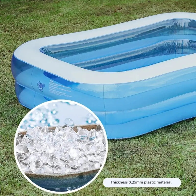 Inflatable Swimming Pool PVC, Foldable Outdoor Adult Water Pool, Baby Bath Tub, Home Use, Rectangular Inflatable Pool, Folding Swimming Pool, Portable Swimming Pool, Blow up Pool, 1 Piece